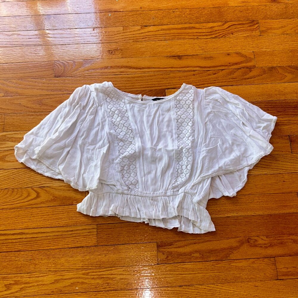 American Eagle White Blouse; Size: Medium